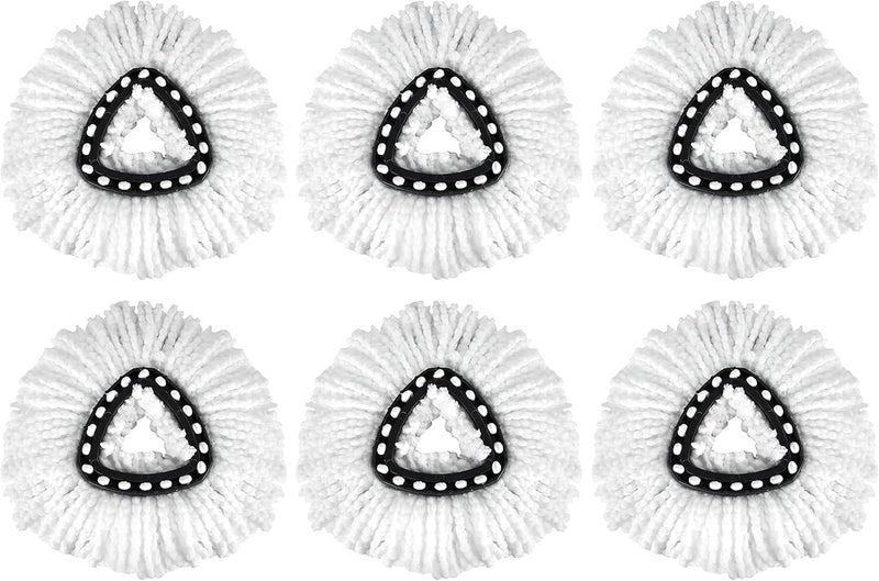 Qulable 6 Pack EasyWring Spin Mop Refill - Compatible with O-Ceda, Microfiber Floor Spinning Heads Mop Head Replacement - Image 1
